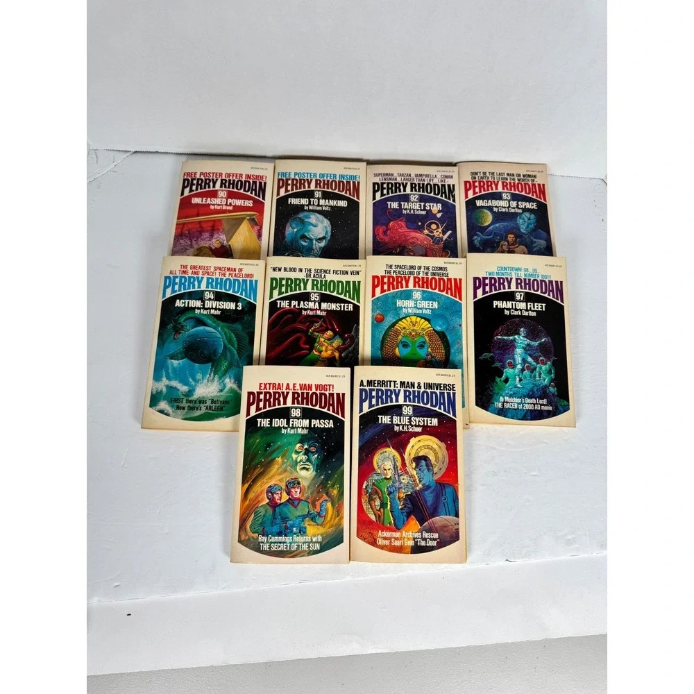 Perry Rhodan Sci-Fi Paperback Lot #90-99 Ace Books 1976 First Printings